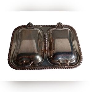 Vibtage English Silver MFG Corp. Silverplate Serving Tray with Lids